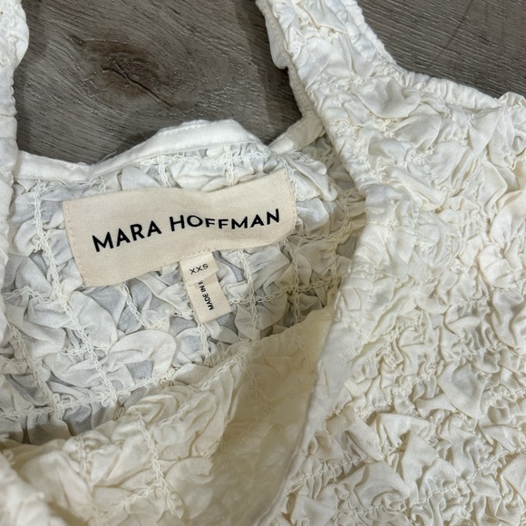 Mara Hoffman Sloan popcorn tencel modal midi dress in cream - Picture 5 of 8